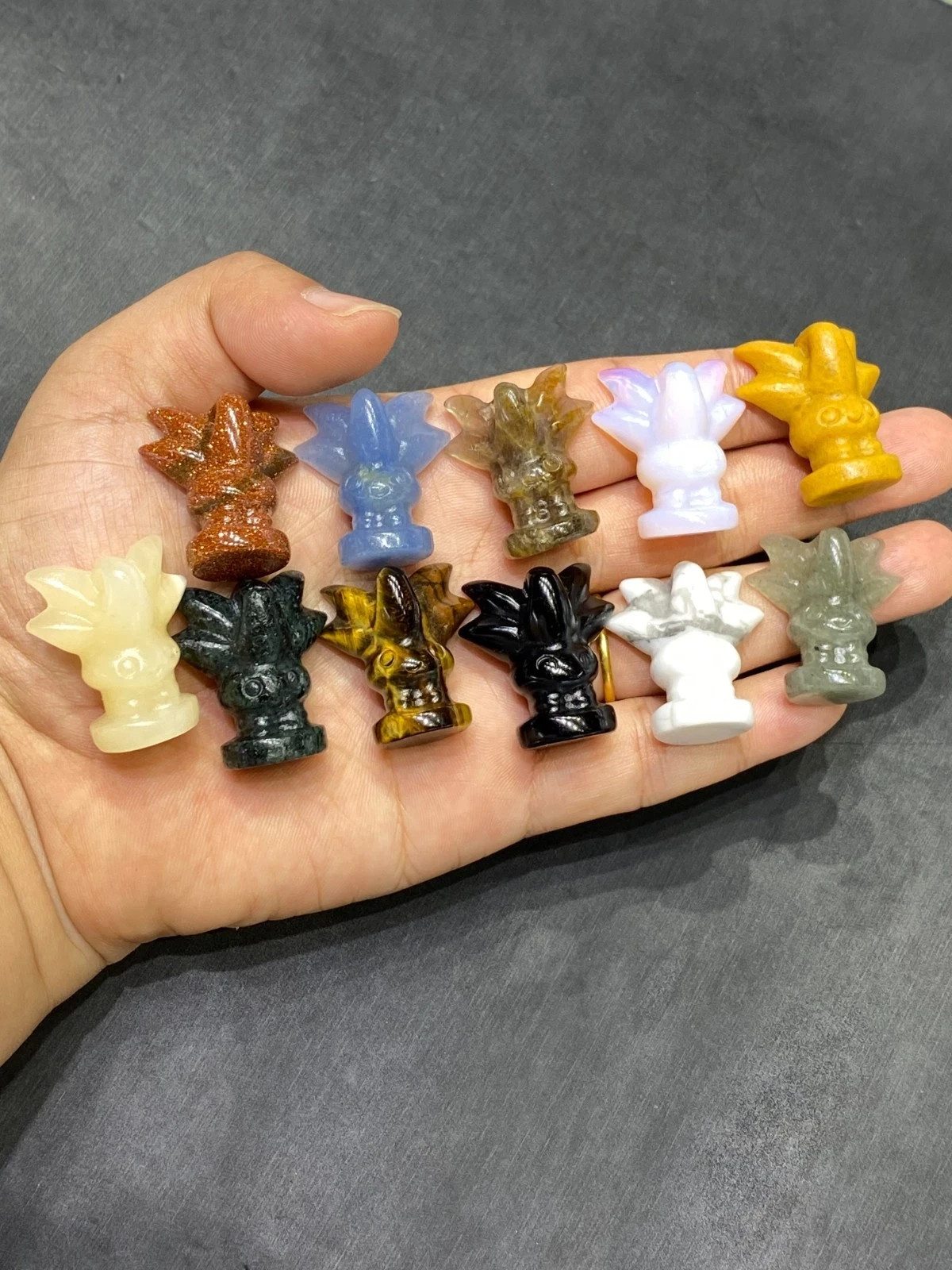 50PCS Natural Mixed skull Carved Quartz Reiki Hallowmas Crystal healing gift