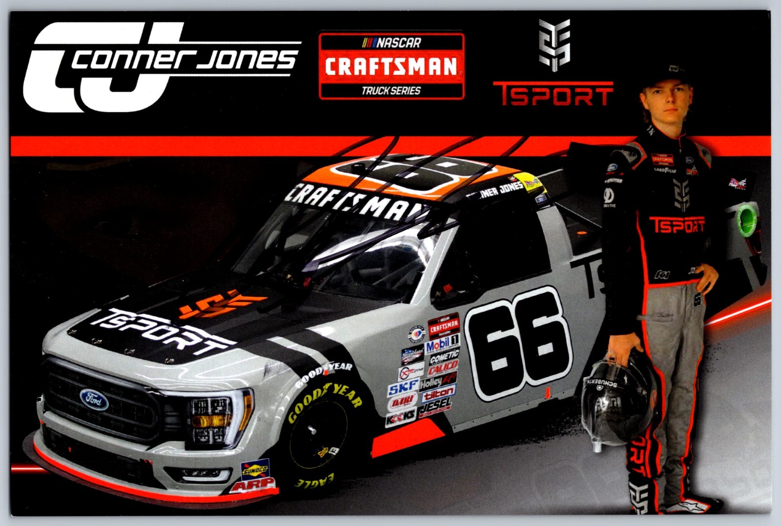 Conner Jones Hand Signed Autograph 6 x 9 Hero Card - NASCAR Craftsman Truck