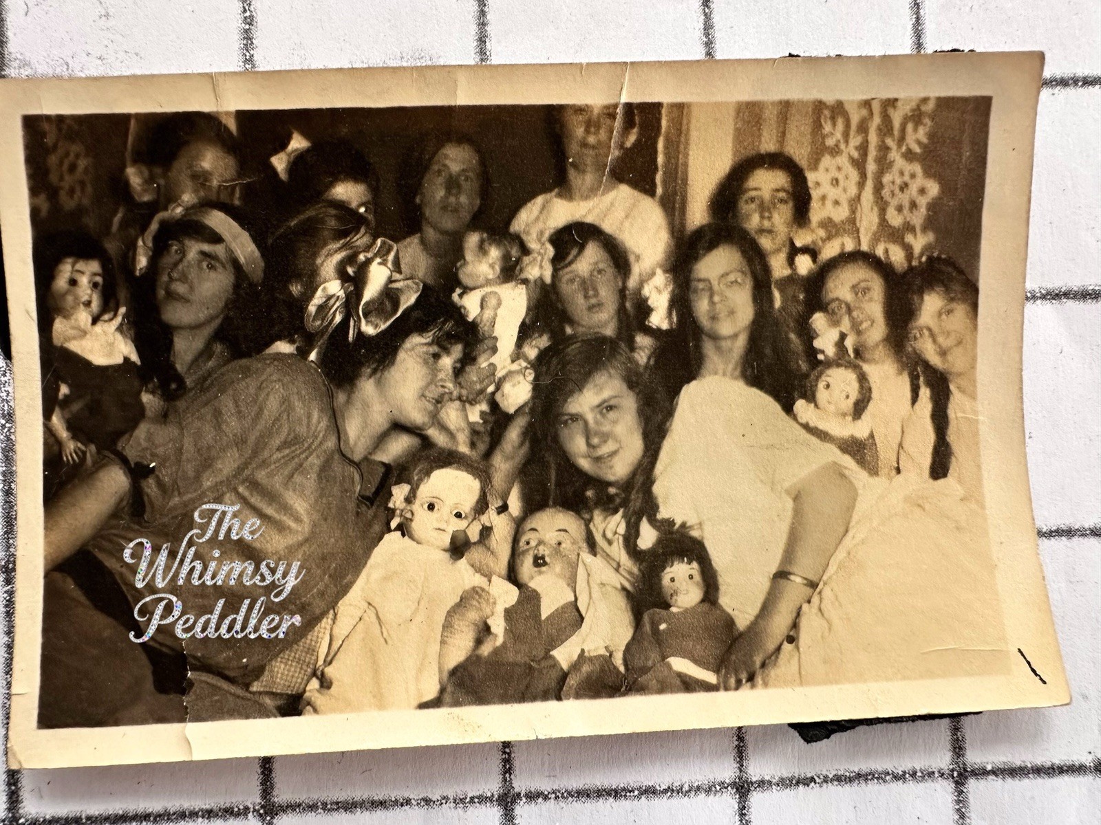 Antique 1910s Girls Slumber Party- Brought their Dolls
