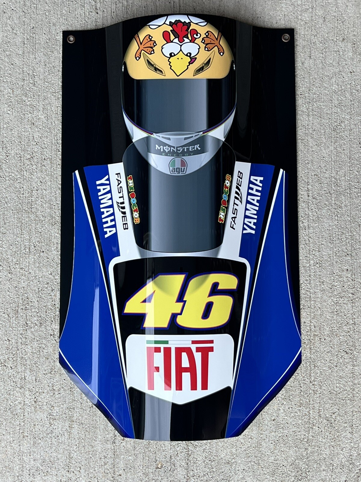 WOW Yamaha MotoGP Racing  Rossi Motorcycle Front View Curved Sign