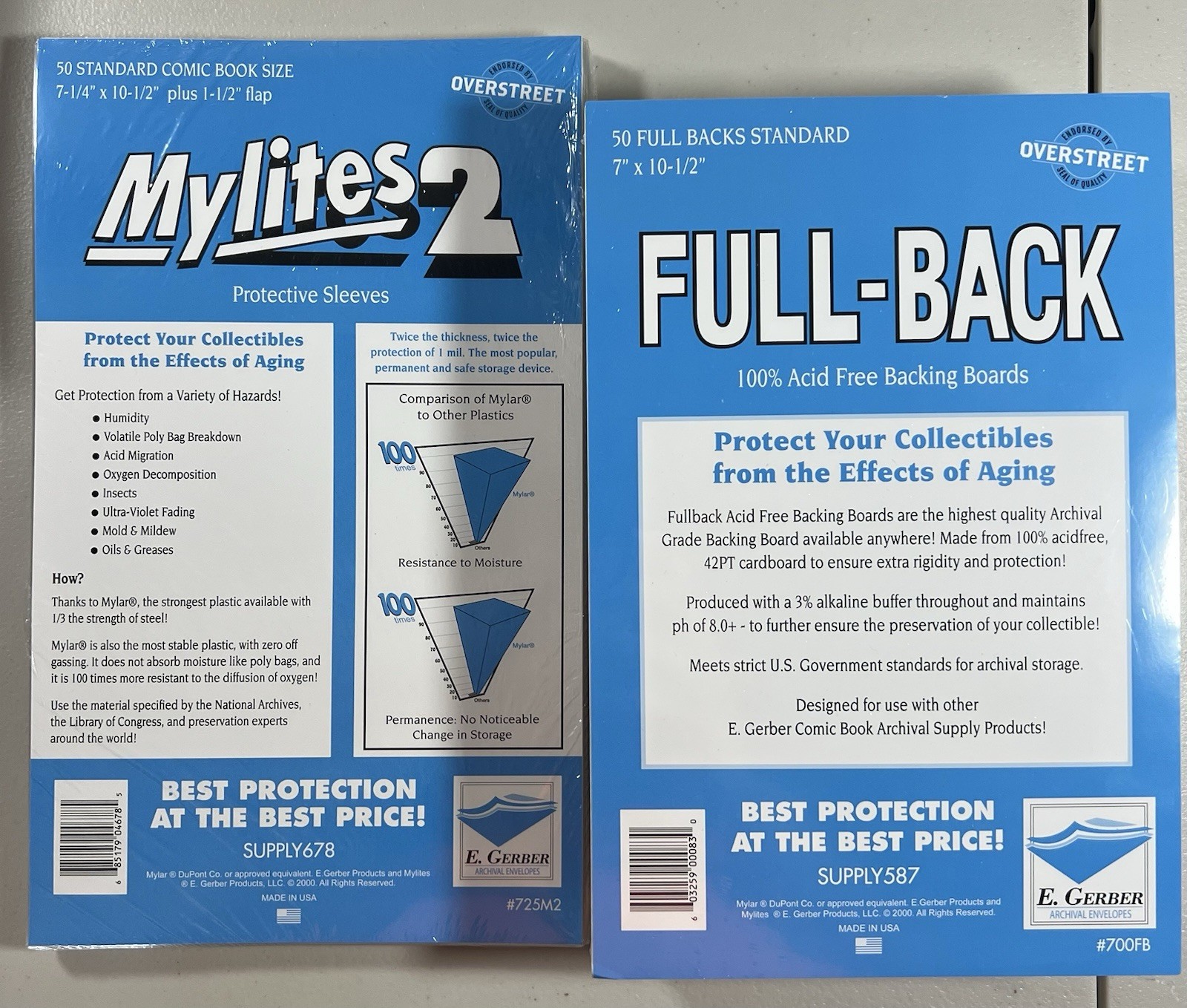E. Gerber Mylites2 & Full-Back Standard (50pcs) Set 725M2/700FB 42pt