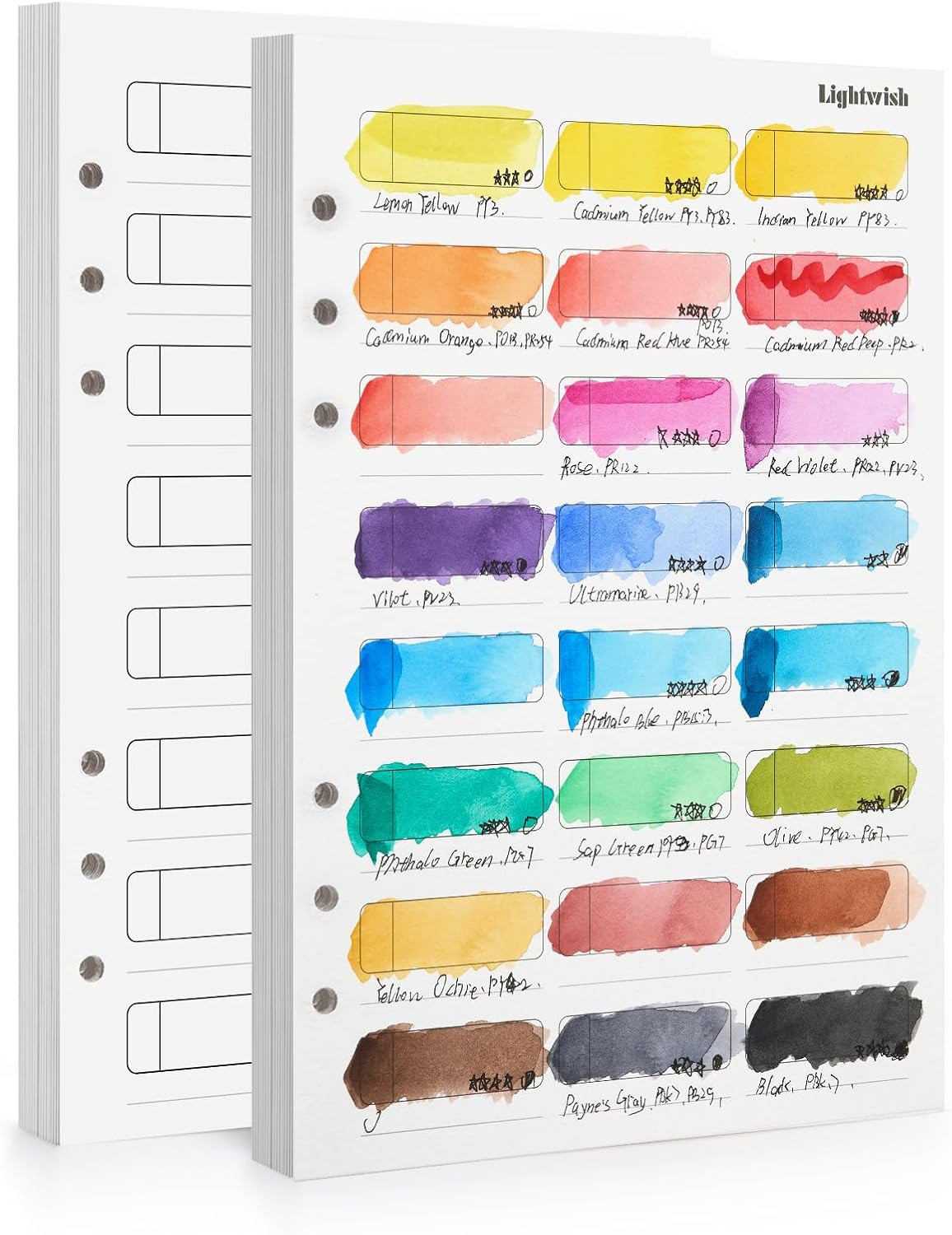 Watercolor Swatch Paper Bulk - 100% Cotton Hot Press 300Gsm/140Lb, 2 Pack Total