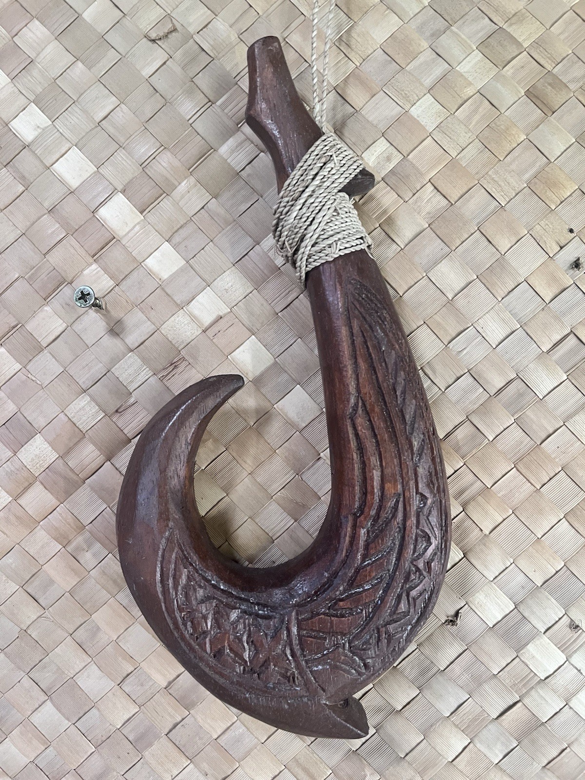 Tattooed Makau or Hawaiian Fish Hook Reproduction Smokin' Tikis Hawaii Oceanic