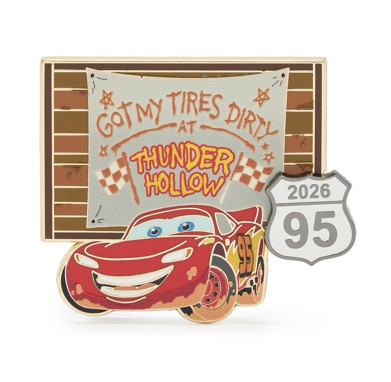 🔥Disney Pins -LIGHTNING MCQUEEN DAY 2026-“THUNDER HOLLOW”-Pin-Limited Edition💥