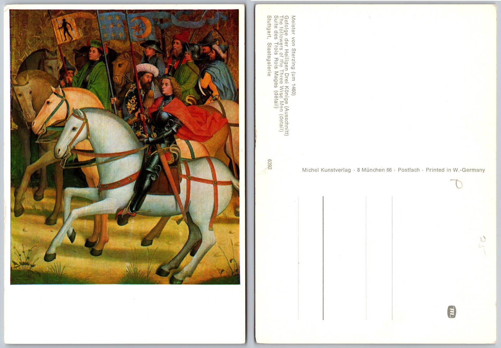 Continental Medieval Horsemen Artwork Postcard