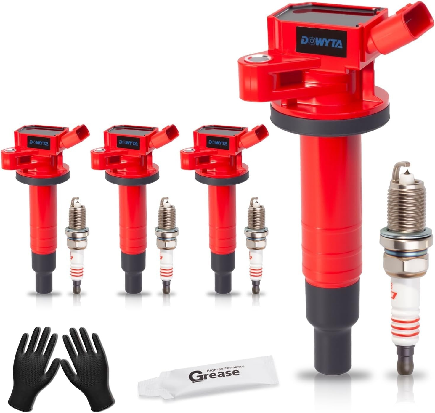 Set of 4 Upgraded Ignition Coil Pack Spark Plugs fits for Toyota Corolla, for To