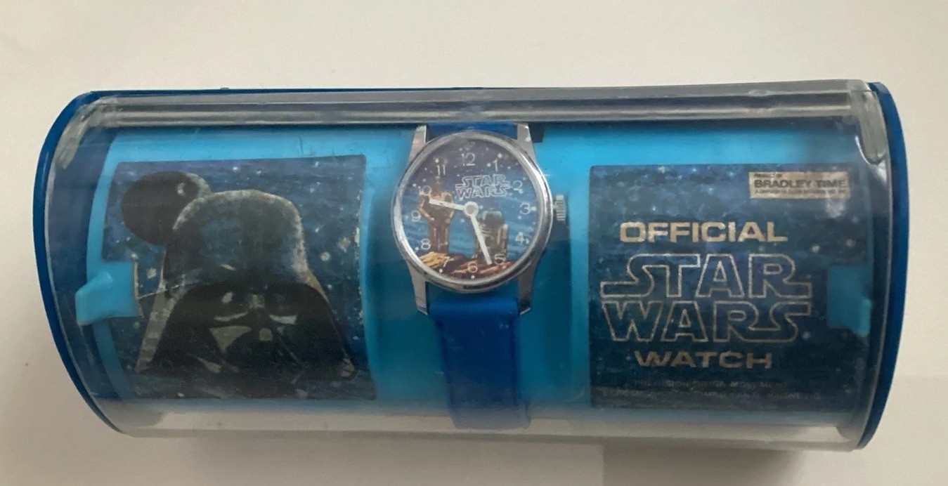 Vintage 1977 Bradley Star Wars 20th Century Fox Watch Wind Up R2-D2 C-3PO