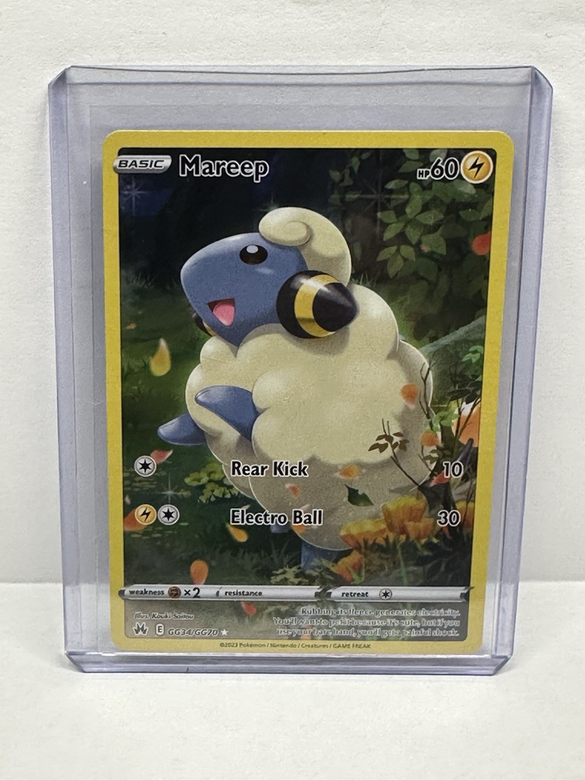 Mareep GG34/GG70 Crown Zenith: Galarian Gallery Holo Card Near Mint Condition