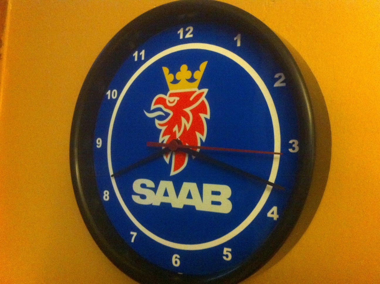 Saab Logo Motors Auto Garage Mechanic Man Cave Advertising Clock Sign