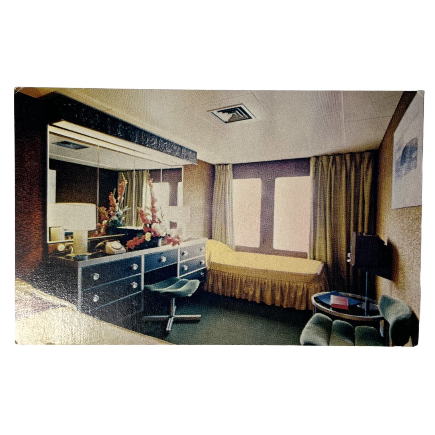 Eastern Steamship Lines Postcard Ship SS Emerald Seas Double Stateroom Unposted