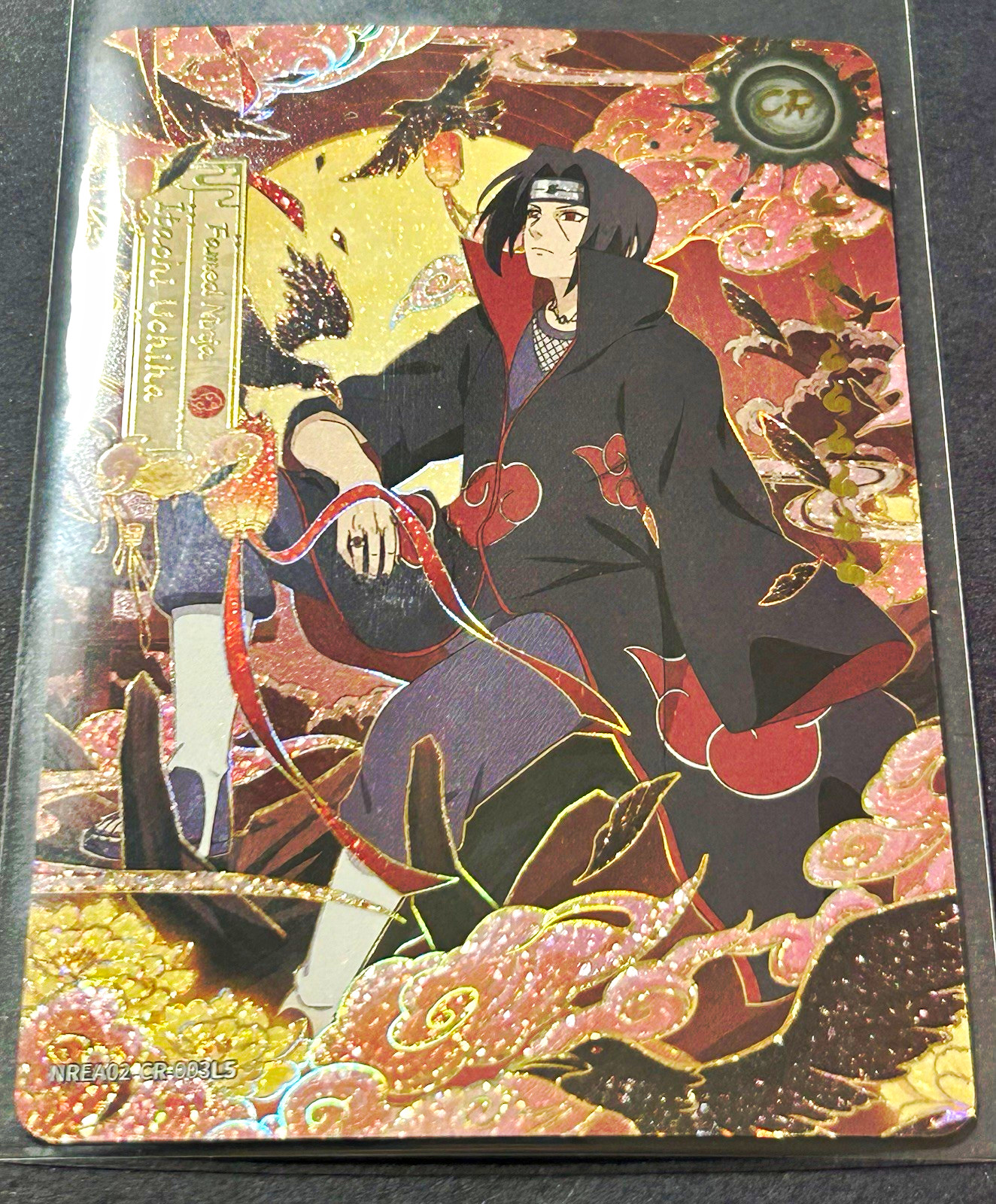 Kayou Naruto Itachi Uchiha CR NREA02-CR-003L5 Akatsuki English Earth Scroll Holo