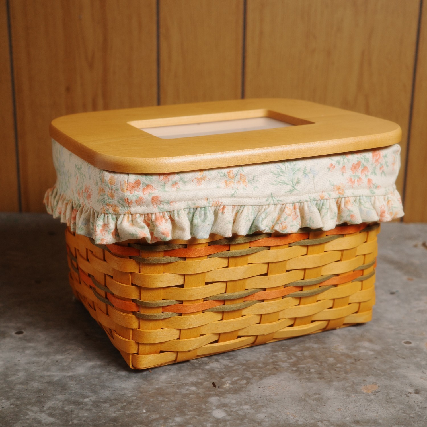 Longaberger 2002 Mother's Day Mom's Memories Basket Set with Wooden No Tie-on