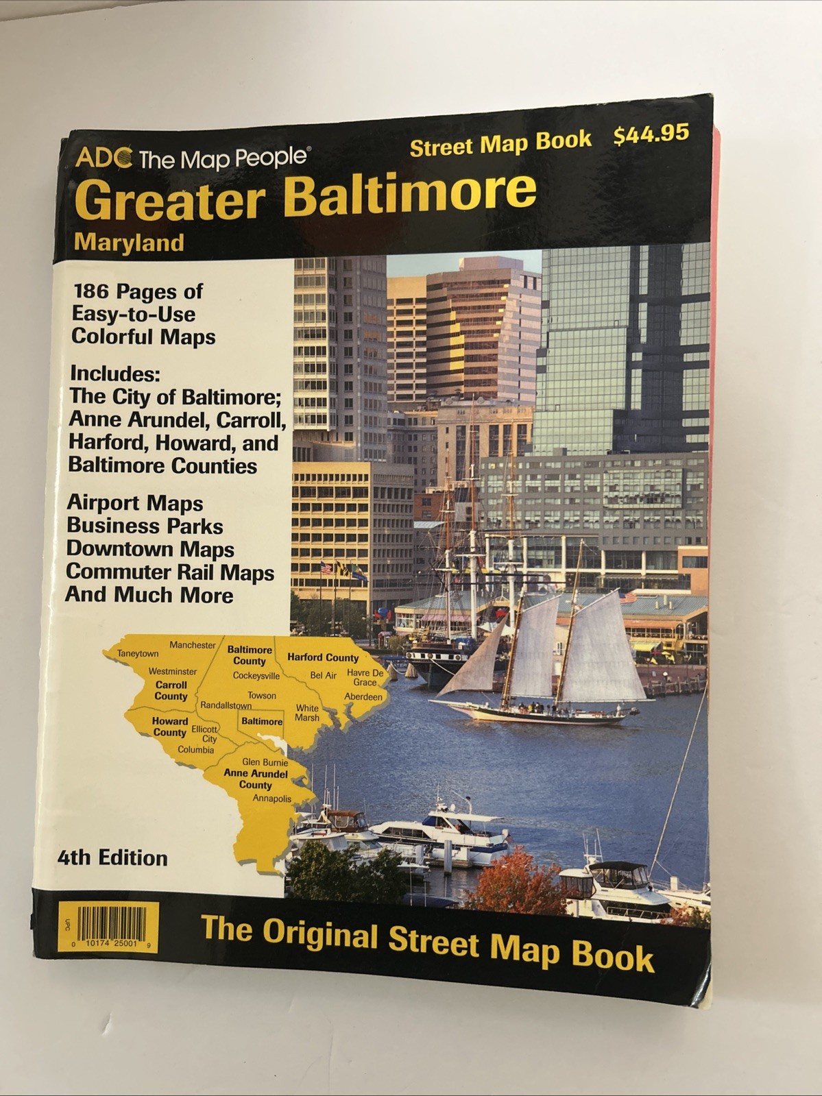 ADC Street Map Book Greater Baltimore 4th Ed Baltimore, AA, Harford Counties +