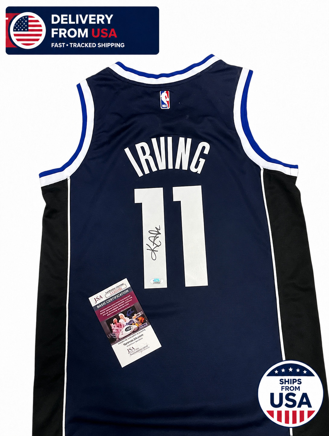 Basketball Blue Jersey Kyrie Irving Signed NBA JSA Authentication