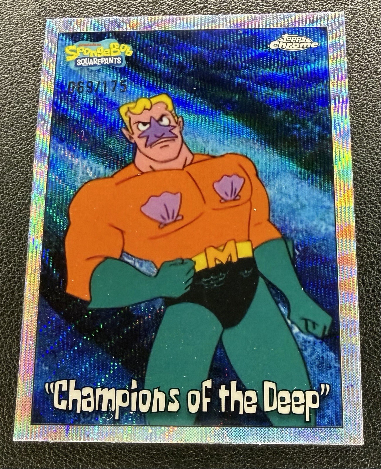 2025 Topps Chrome Spongebob Champions of The Deep Wave Refractor #190 /175