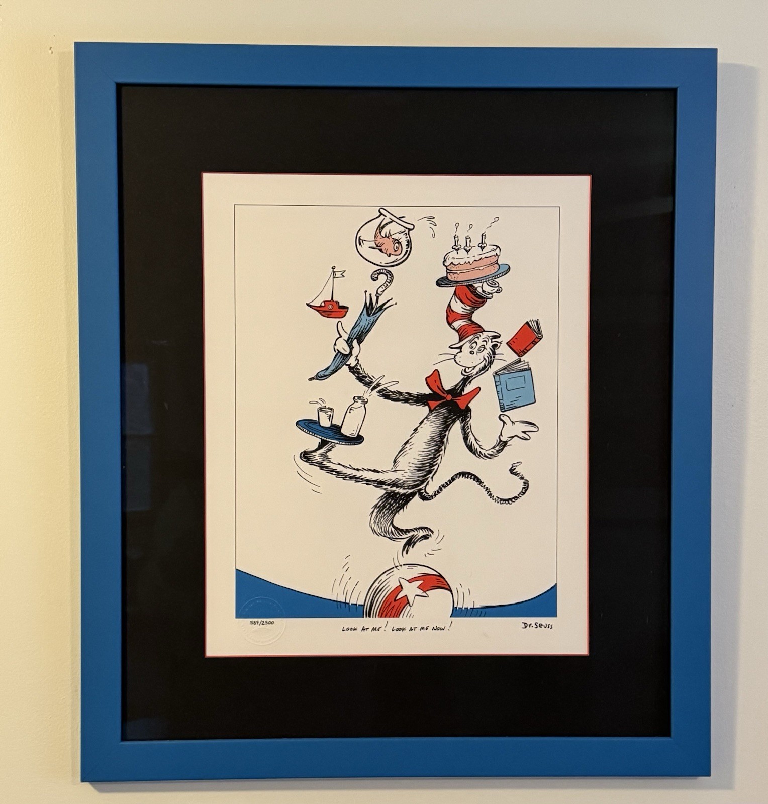 Dr Seuss Original Lithograph Look At Me Look At Me Now Limited Edition Framed
