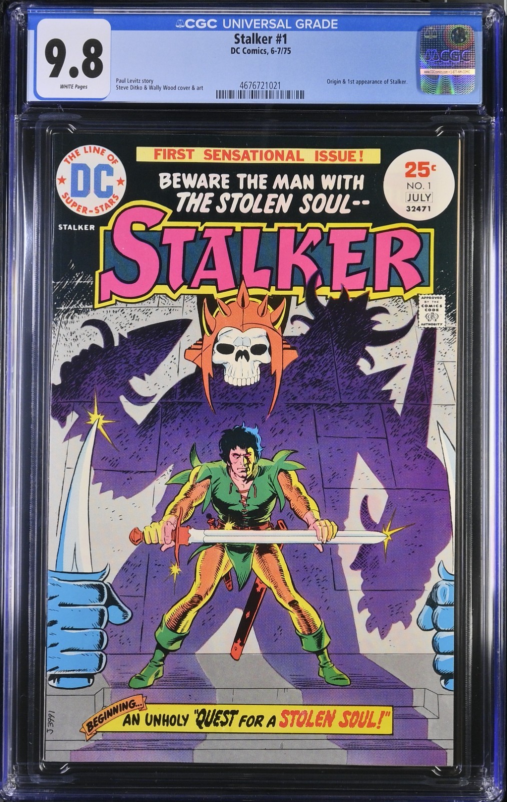 Stalker #1 CGC 9.8 WP NM/MT DC 1975 - Ditko & Wood - Origin & 1st Appearance 🥃