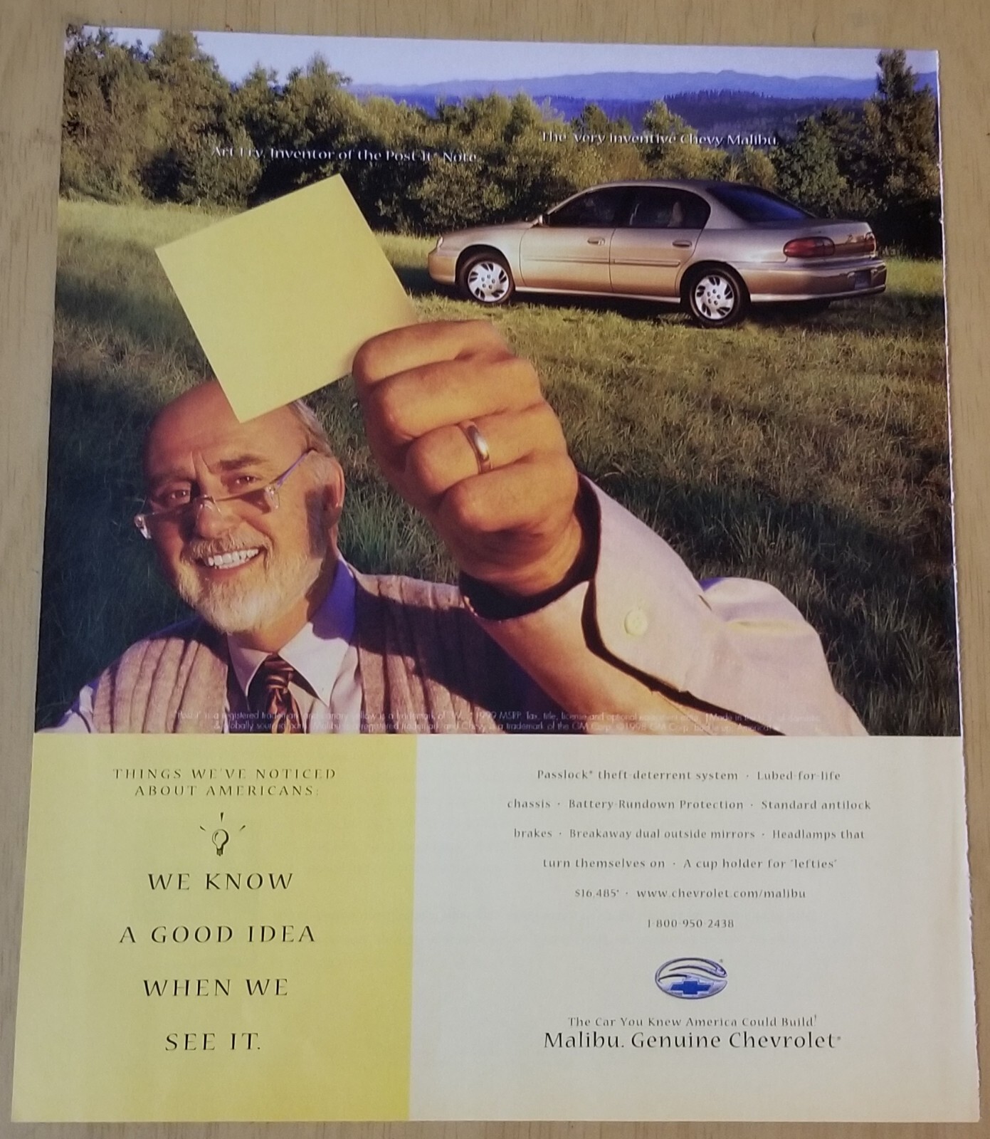 Chevy Malibu & Microsoft Works Suite 1999 Vintage Print Advertisements