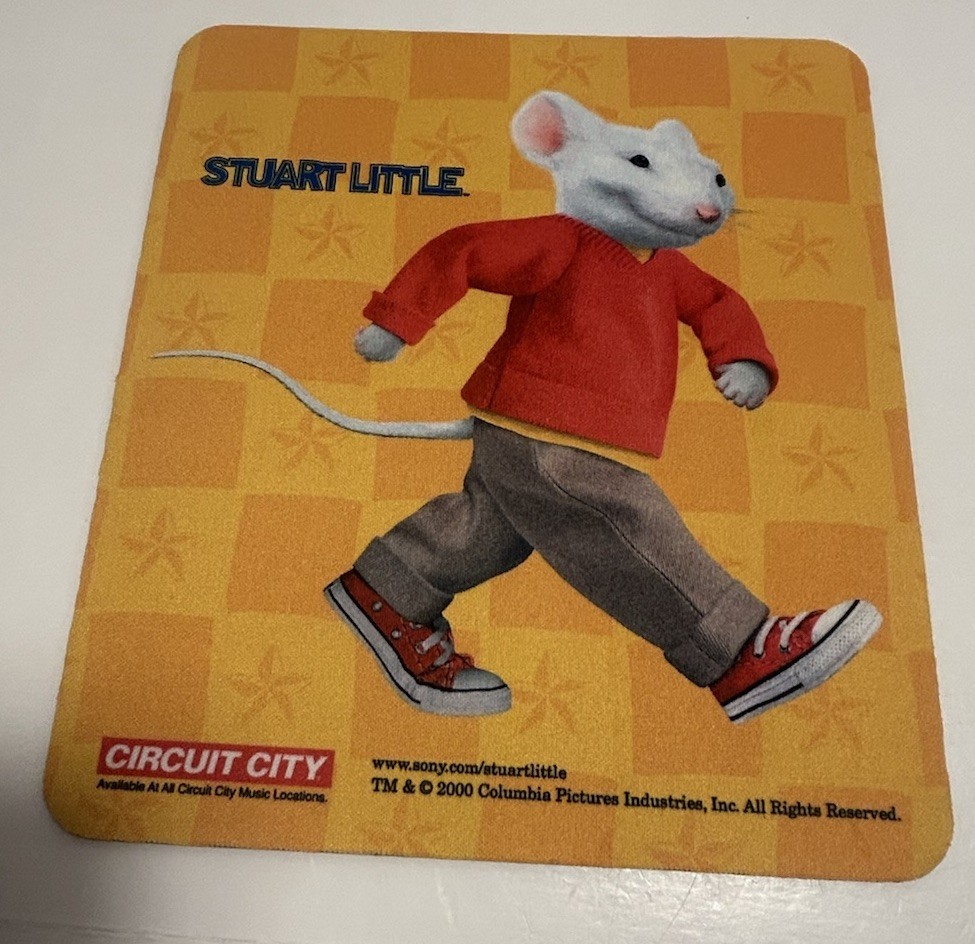 Stuart Little 2000 Rare Promotional Mouse Pad Yellow In Good Condition