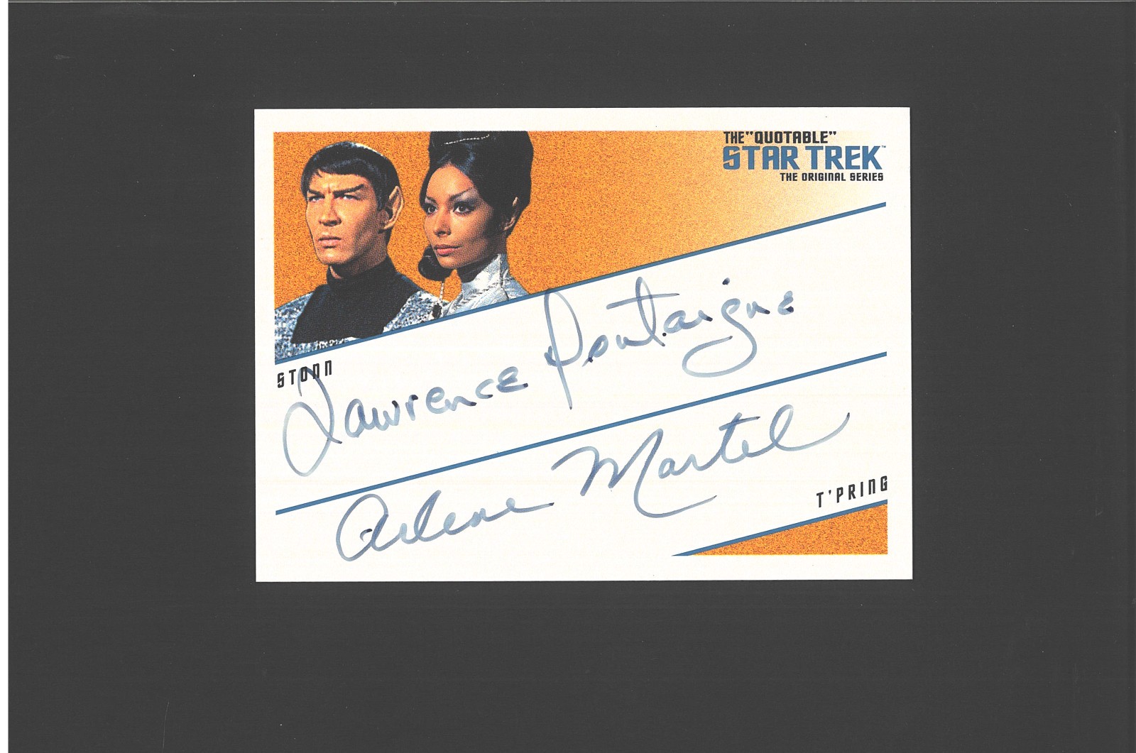 2004 Star Trek DUAL QUOTABLE Autograph Arlene Martel Autograph EX MRS SPOCK