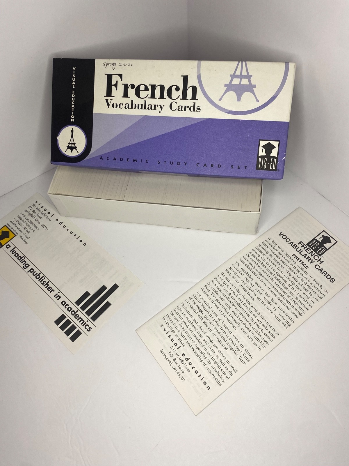 Vintage French Vocabulary Cards, Vis-Ed (Visual Education)