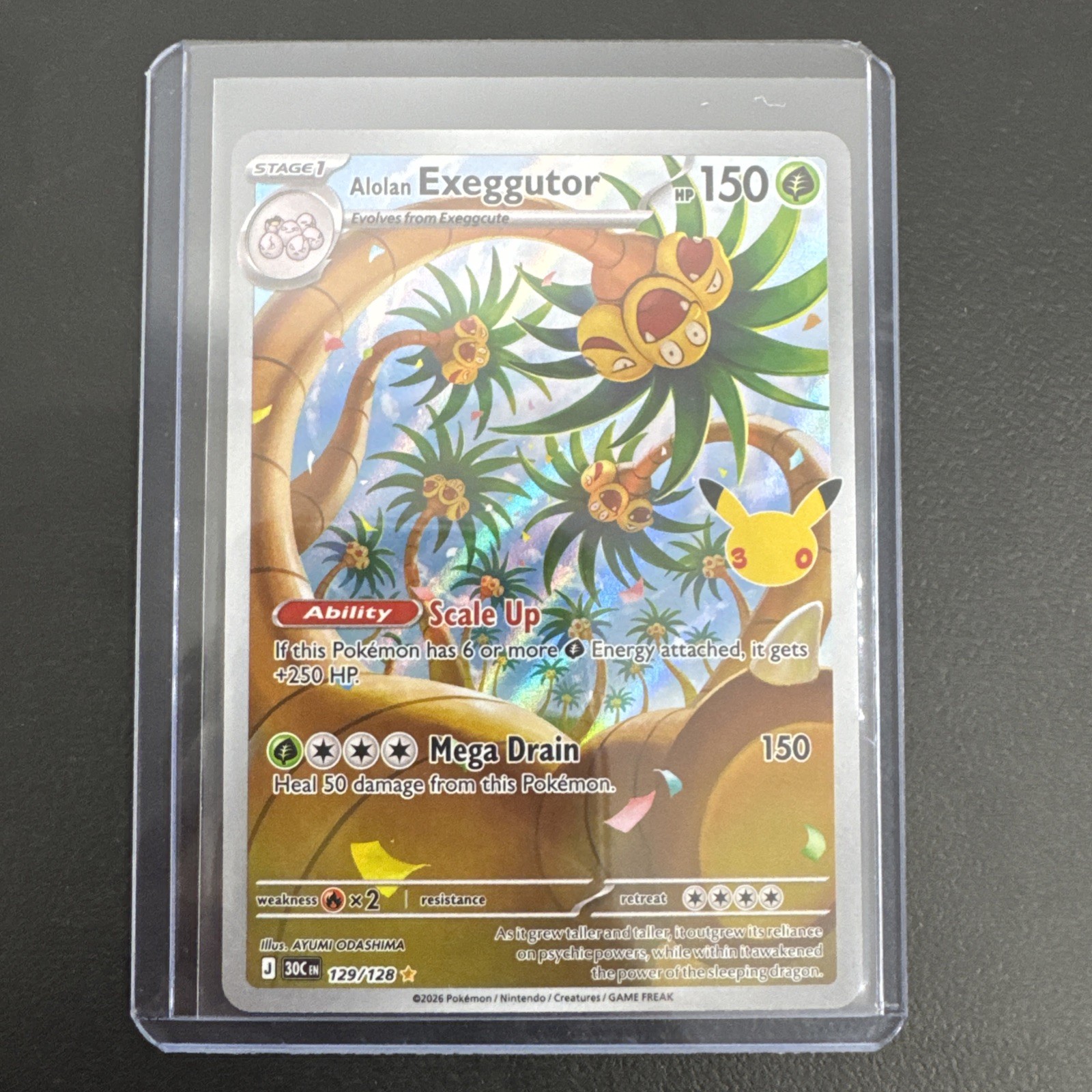 ⭐️ Alolan Exeggutor Full Art 129/128 30th Anniversary Pokemon Tcg NM
