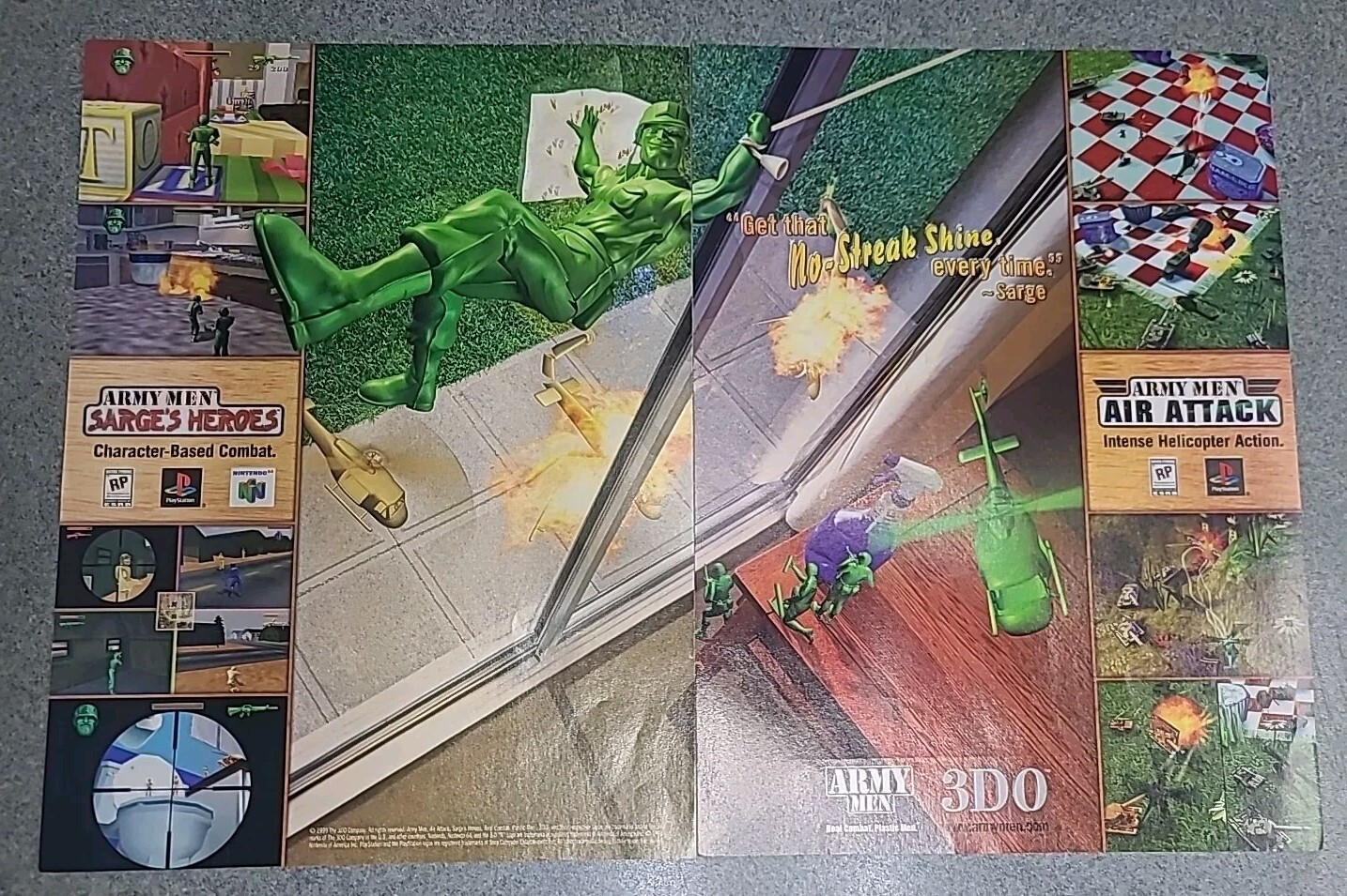 Army Men Air Attack Sarge\'s Heroes Print Ad 1999 16x11 Wall Art Decor 