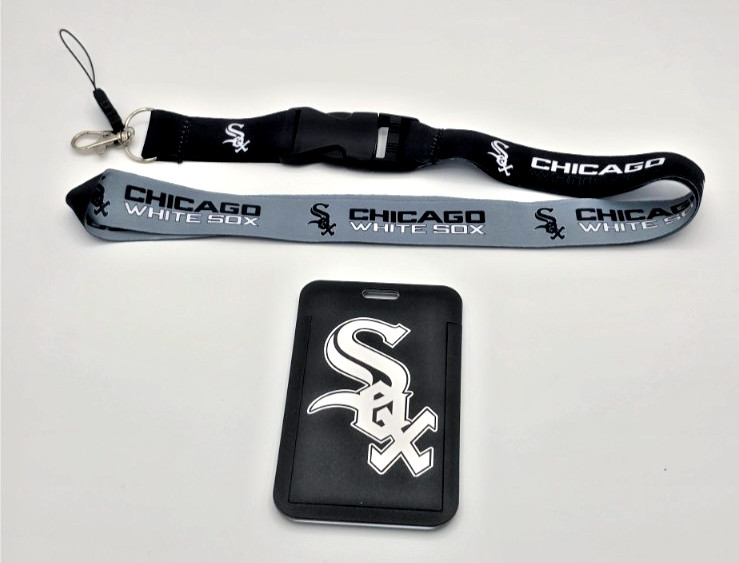 Chicago White Sox MLB Lanyard w/ ID Badge Holder Reversible 2-Sided