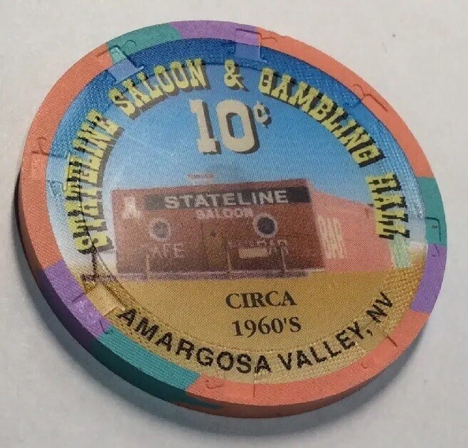 Stateline Saloon 10 Cent Casino Chip- Scarce Nevada Issue