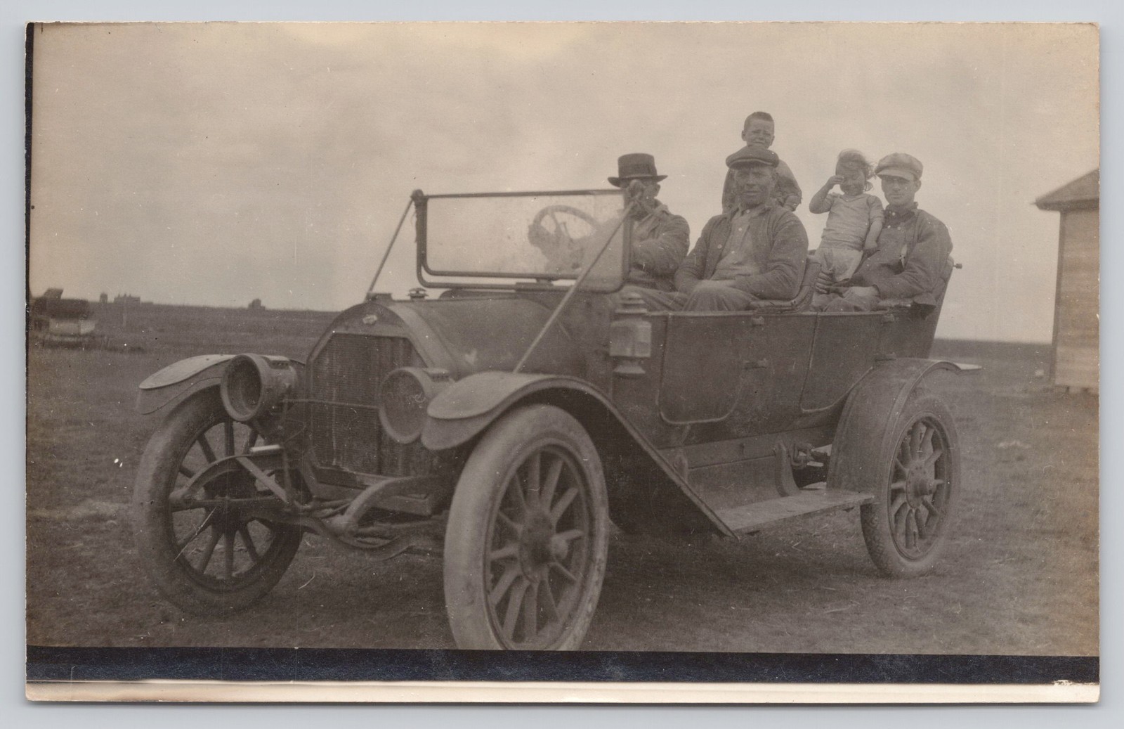 RPPC Real Photo Postcard Antique Touring Car Family Portrait