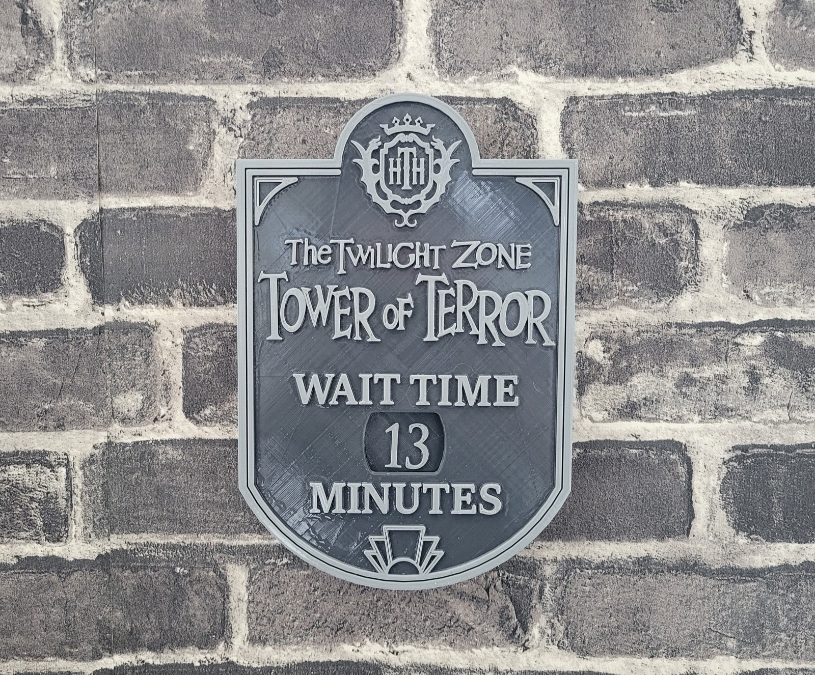7.5 x 5 inches Tower of Terror Wait Time Sign Plaque - Disneyland Disney World