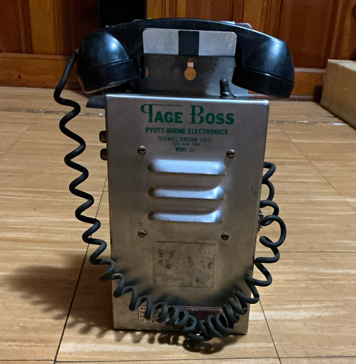 Cage Boss Model 112 Metal Wall Phone Wall Mount Handset Coiled Cord