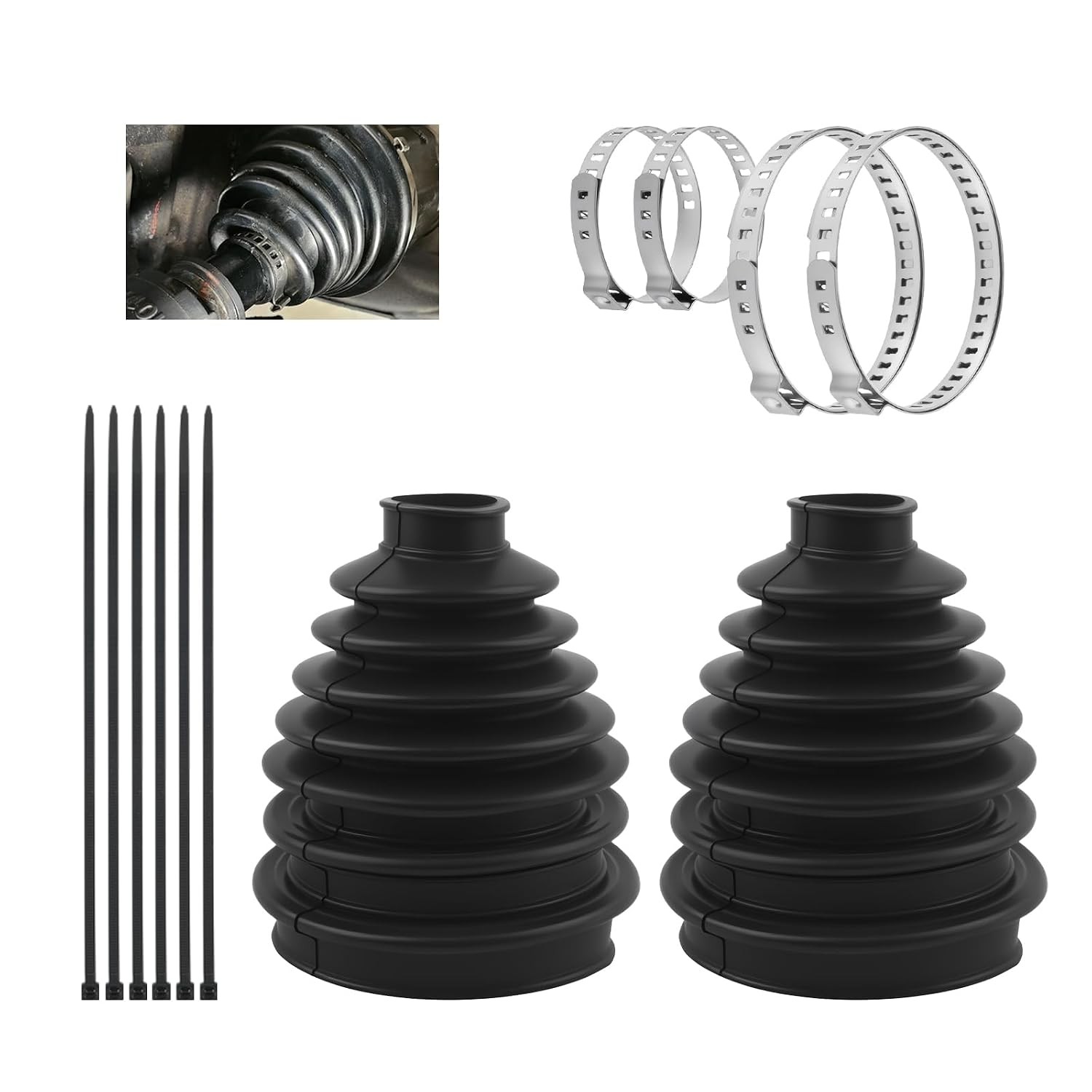 2PCS Rubber CV Axle Boot Upgrade Repair Kit Replacement Boots Repair