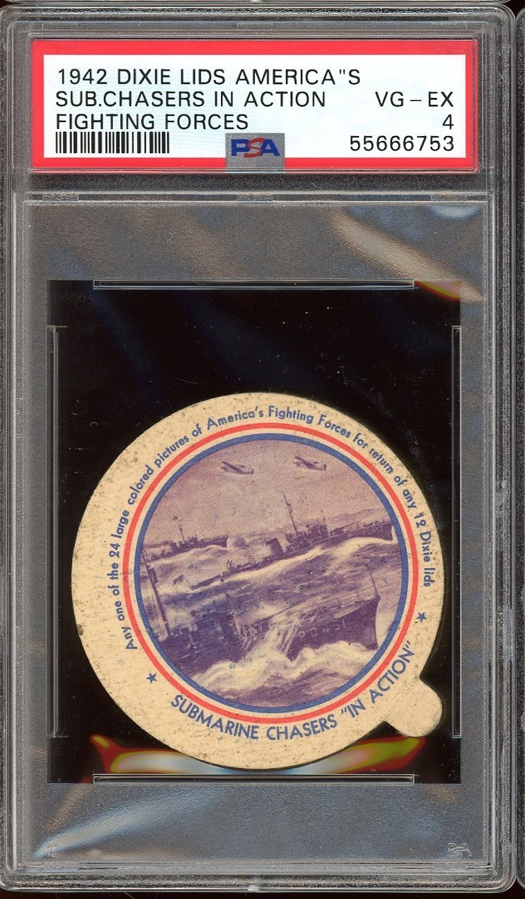 1942 Dixie Lids America's Fighting Forces Submarines Chasers In Action PSA 4