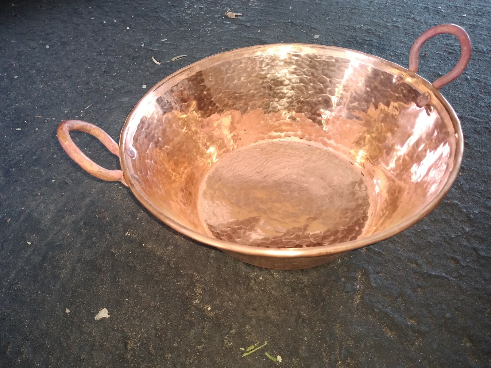 Mexican Pure Copper Pot for Carnitas, jam, candy.  Cazo. (11 x 5 in)