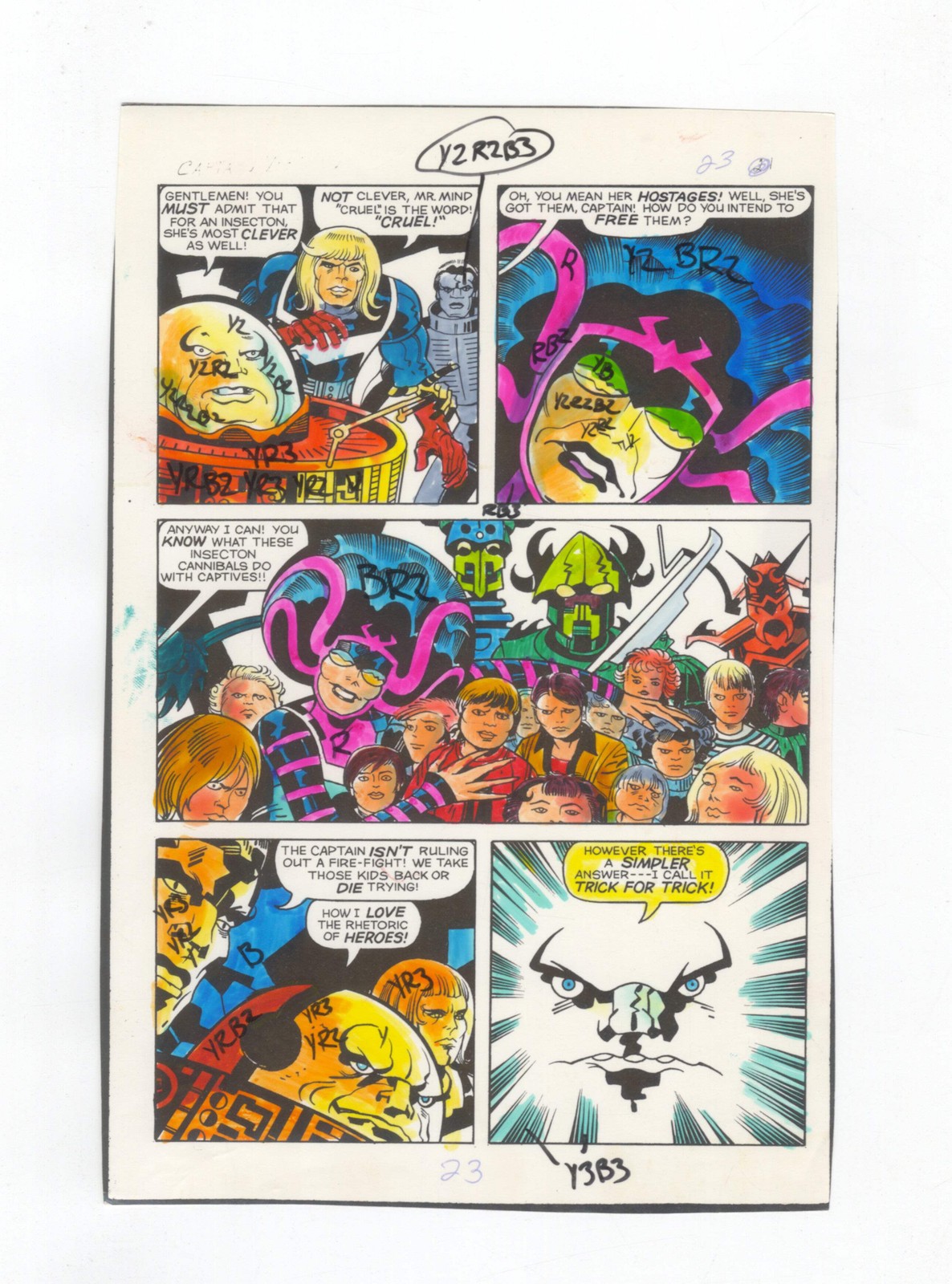 Captain Victory #3 pg 26 Kirby COLOR GUIDE Original Comic Production Art