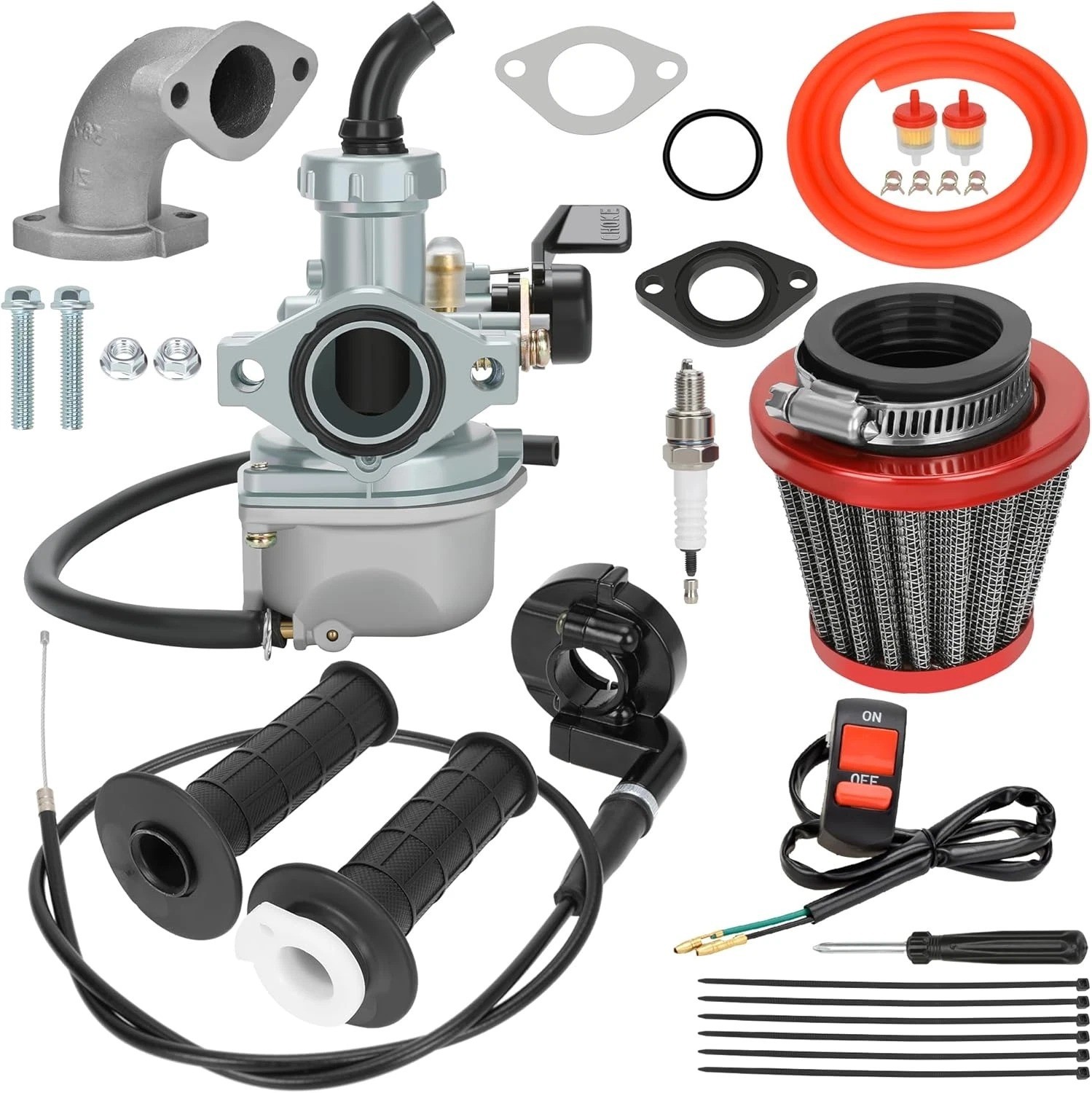 PZ22 Carburetor 22 mm Carb Throttle Cable Grip for 110cc 125cc ATV Pit Dirt Bike