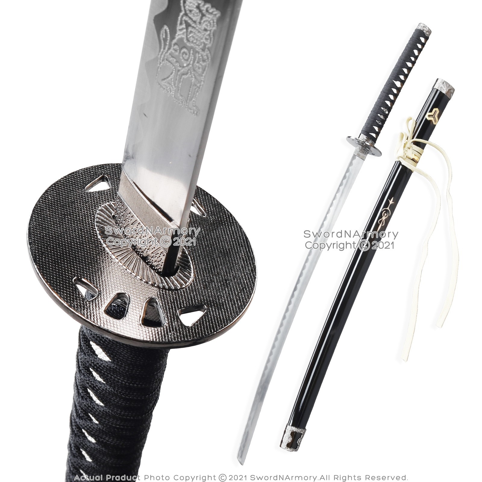 41” Kill Bill Bride Katana Samurai Sword Hand Honed High-Carbon Steel Full Tang