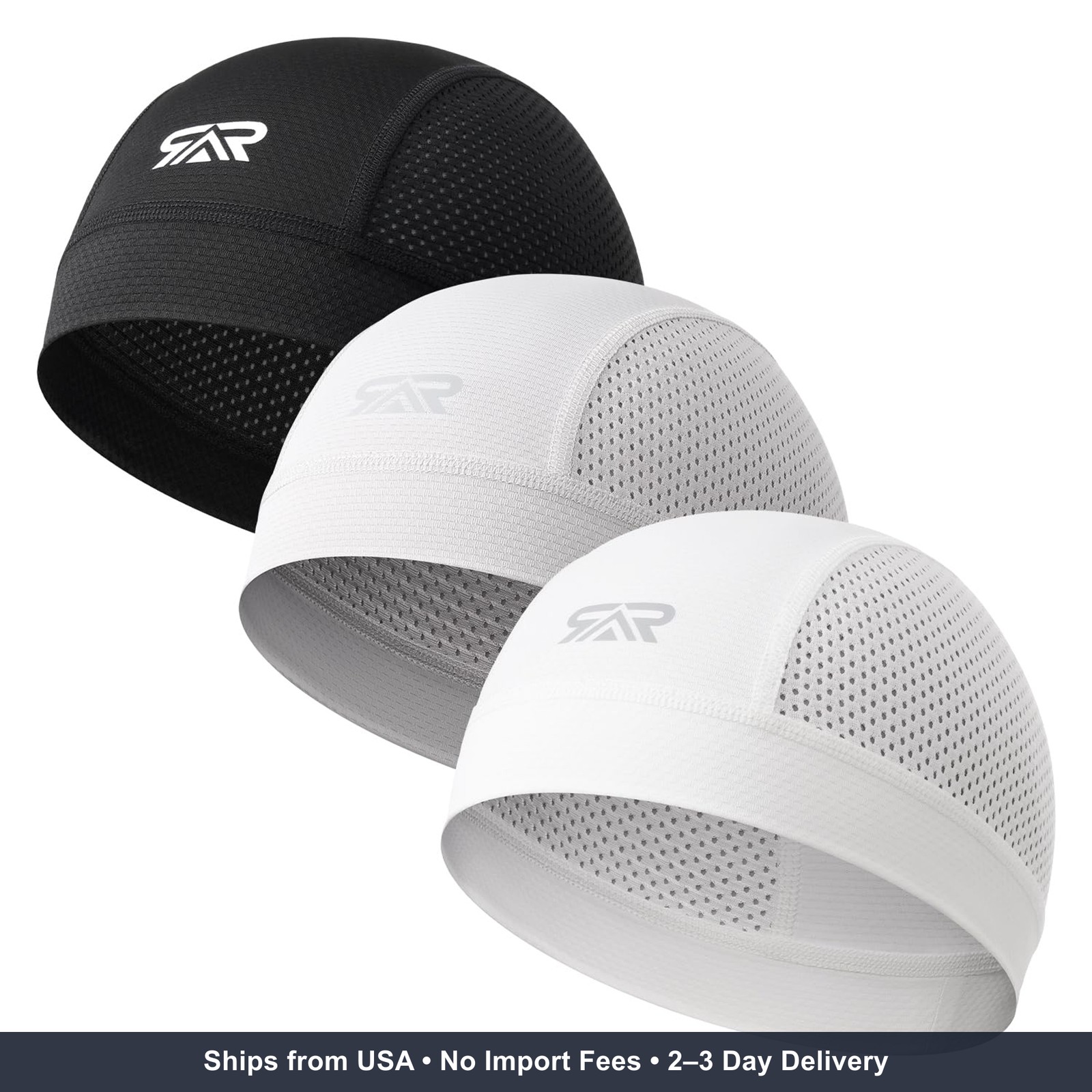 3PC Breathable Mesh Skull Cap Lightweight Quick Dry Helmet Liner Cycling deliver