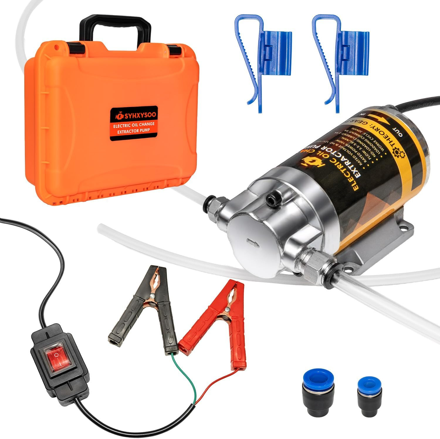 12/24V 100W Electric Oil Change Extractor Pump, 1-4L/Min Oil Transfer Pump for E