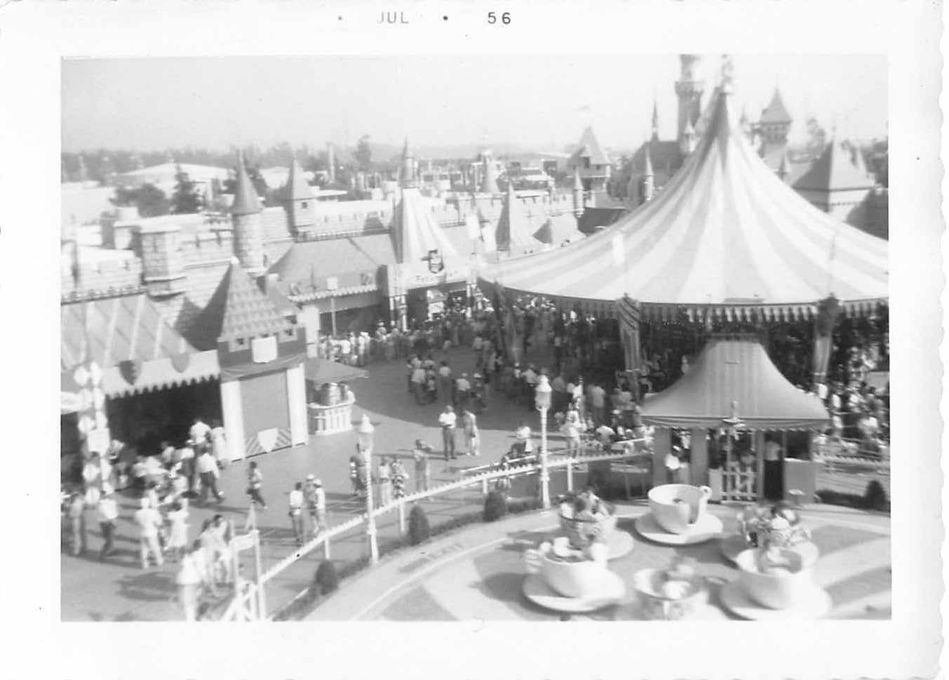 1956 Disneyland Photo Fantasyland Tea Cups 1st Anniversary Snapshot Jul 1956