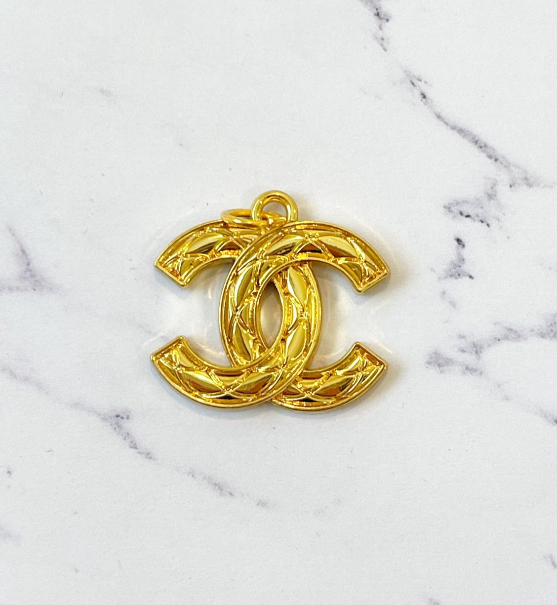 Designer Gold CC Quilted Zipperpull | set of 1