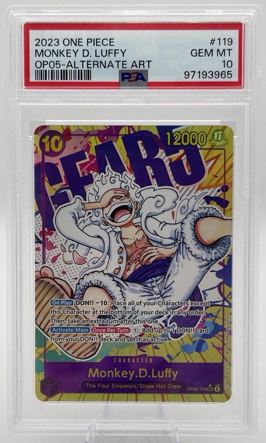 2023 One Piece Awakening Of The New Era Alternate Art Monkey D. Luffy PSA 10