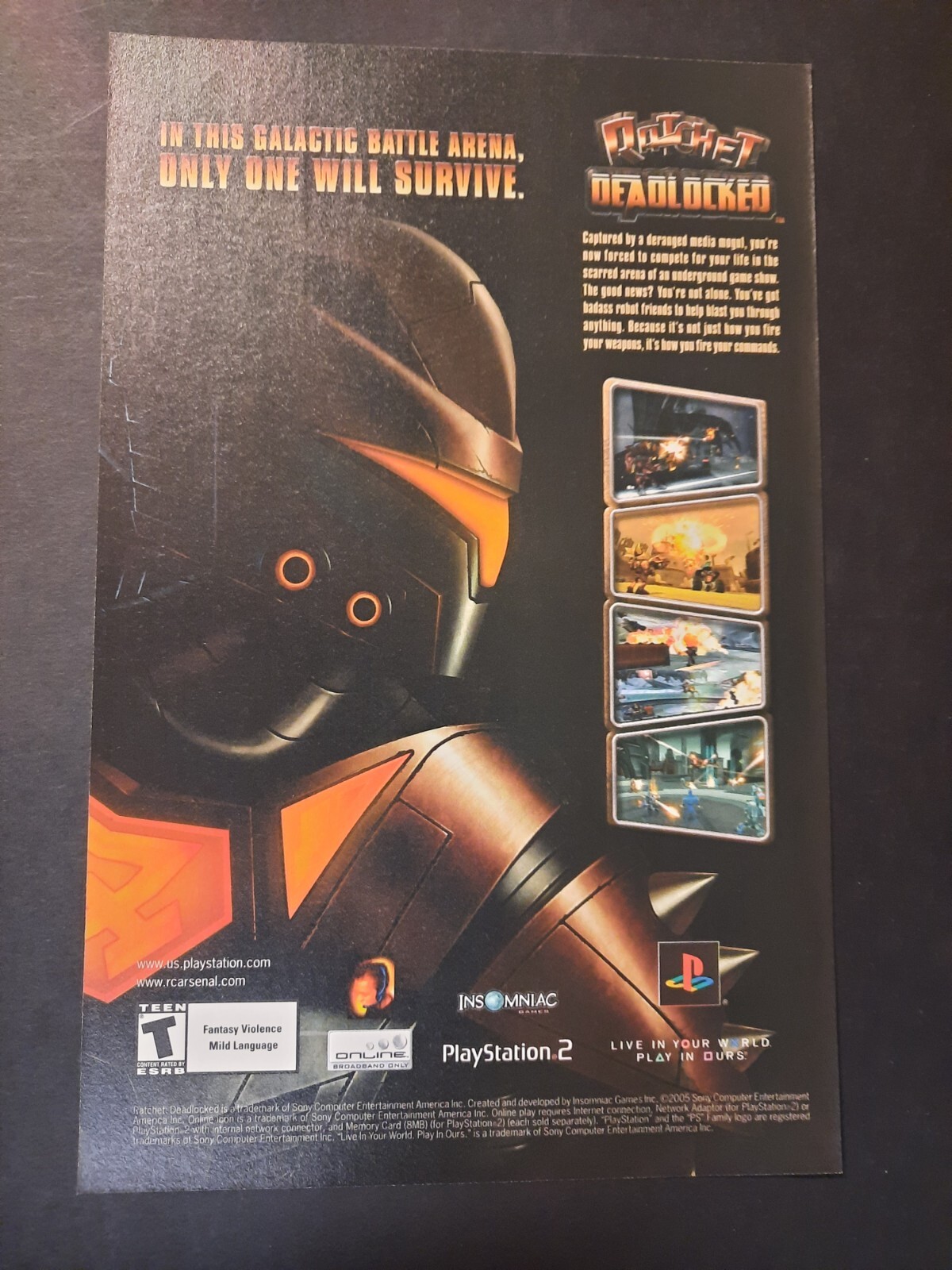 2005 RATCHET DEADLOCKED Playstation 2 PS2 video game art ~ Print Ad/Ad Page