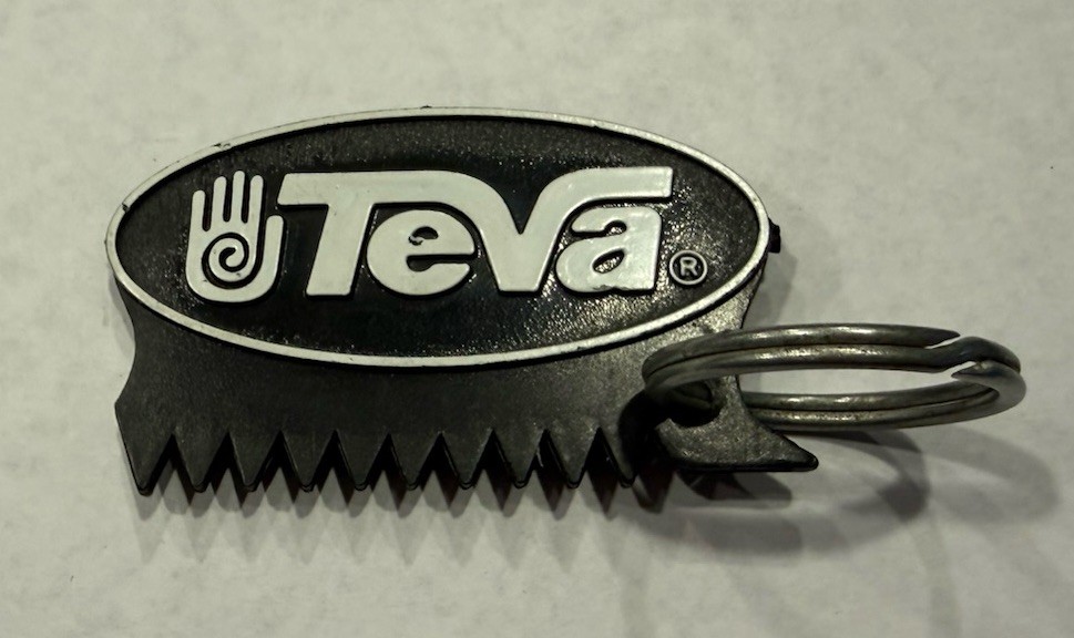Vintage Teva Sandal Keychain Plastic 1.5” Key Ring Logo Sole Tread Rock Cleaner