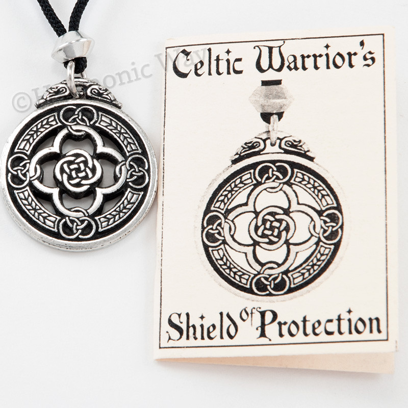 CELTIC WARRIOR SHIELD Pendant Necklace Warrior\'s Magical Celtic Knots Protection