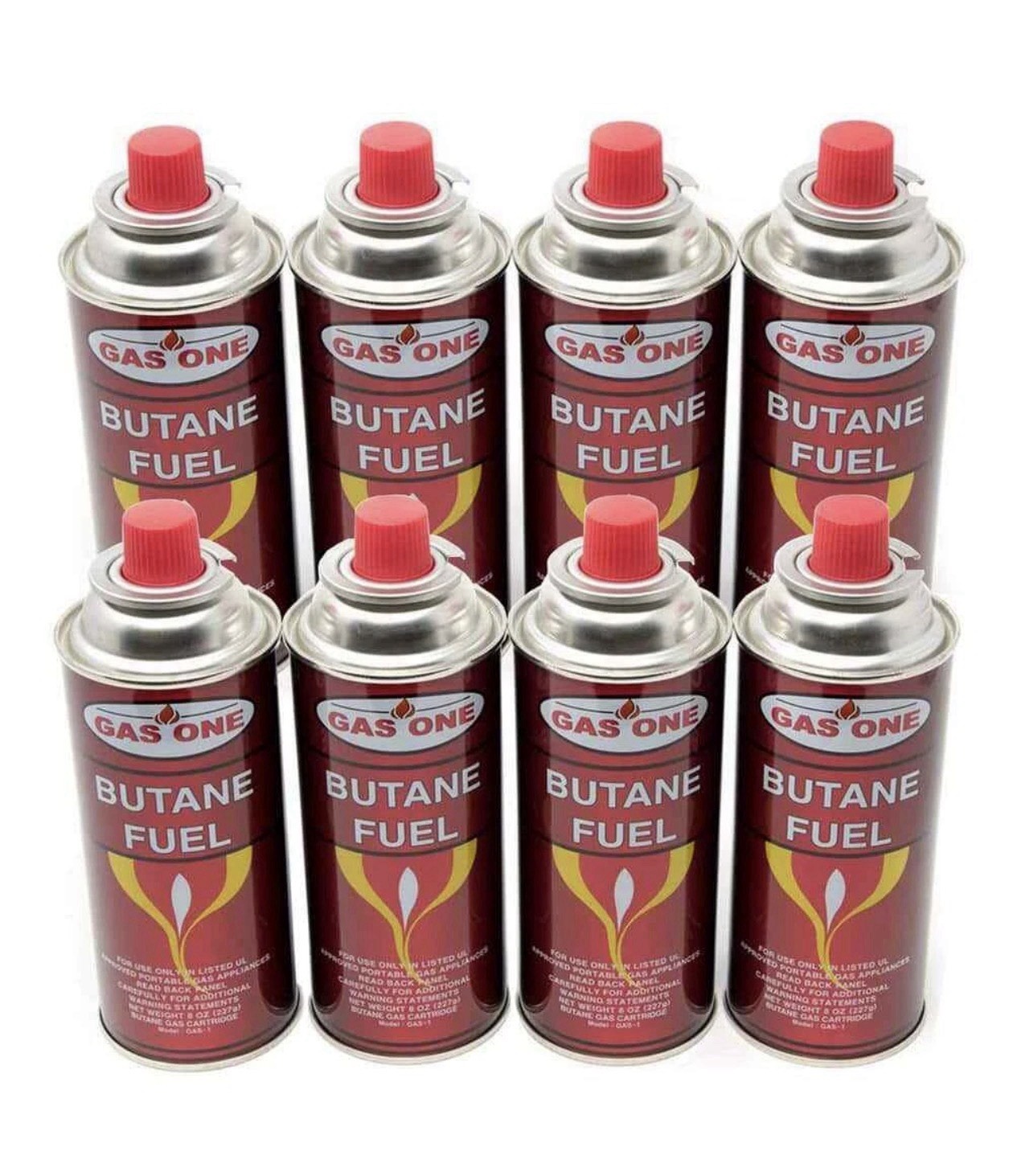 8 Pack Gas One Butane Fuel Canisters 8 oz 7.75