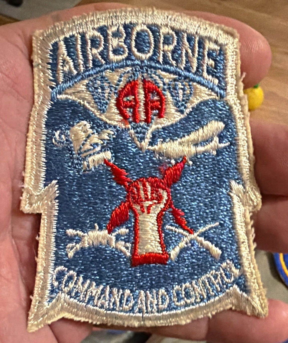 Original US Army Airborne Command and Control cut edge No Glow UV Patch bk2 11