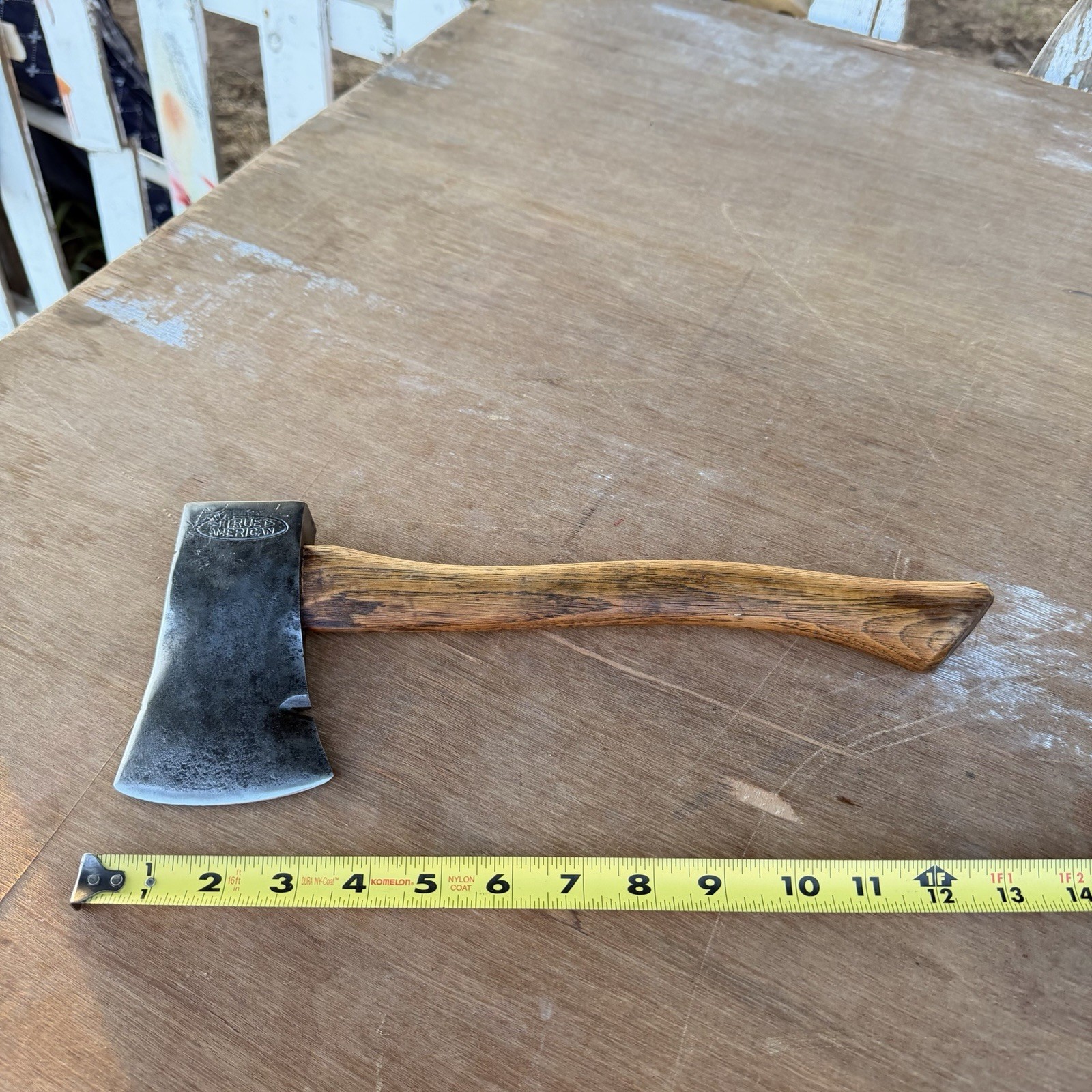 Vintage TRUE AMERICAN MANN LEWISTOWN,PA,Single Bit Camp Axe Hatchet USA 1-1/4 lb
