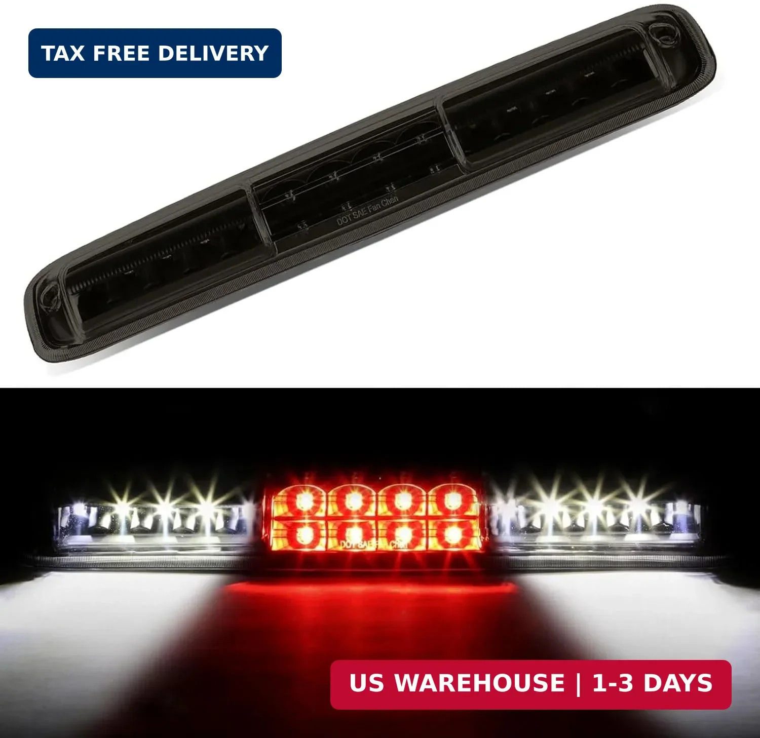 Third 3rd Brake Light, LED High Mount Stop Light for 1999-2007 Chevy Silverado G